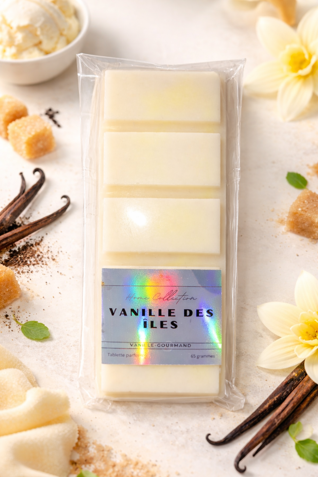 Tablette de fondant parfumé – Cire de Colza (65 GR)