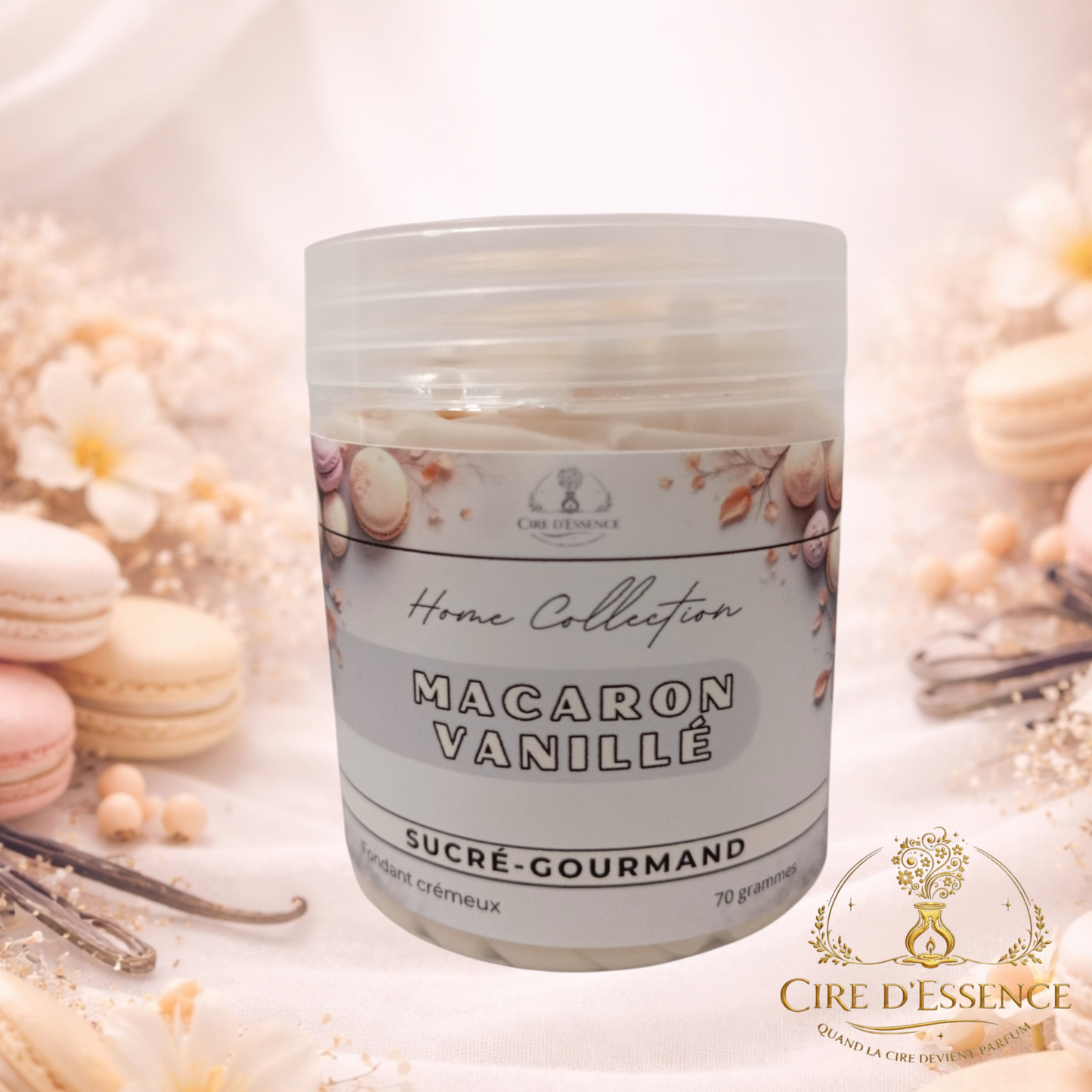 Fondant crémeux parfumé -70 gr - MACARON VANILLÉ